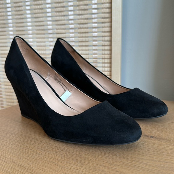 a new day Shoes - A New Day Black Suede Wedge Heels